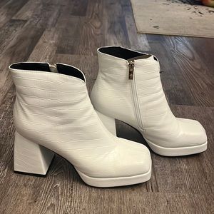 White platform booties!